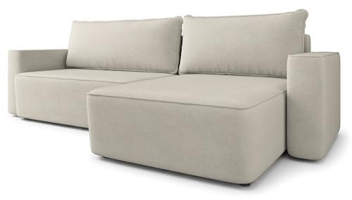 Masseno Ecksofa BELARO CL mit Schlaffunktion L-Form, Klassisch Sofa mit Bettkasten, Wohnzimmersofa, Couch, Soffa, Bettsofa, Couchgarnitur - Olivgrün, Castel 39