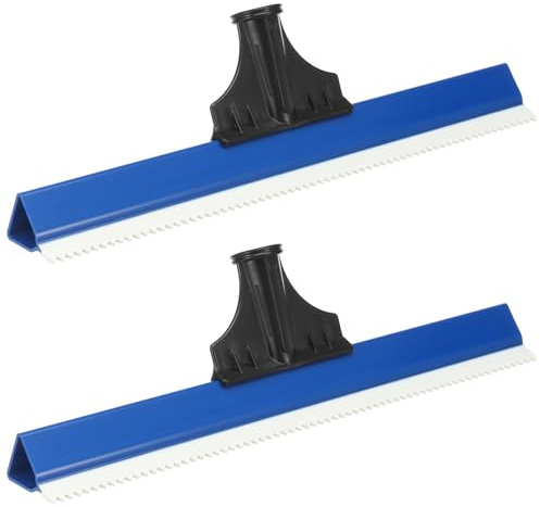 2 Pcs 16 Inch Epoxy Floor Squeegee, 40cm Notched Rubber Spreader Tool with 4mm Teeth for Self Leveling Cement Urethane & Resin Flooring Professional Concrete Coating Refurbishment Blades No Handle