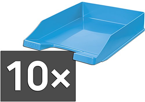HAN 1027-X Briefablage KLASSIK, DIN A4/C4, stapelbar, stabil, modern (10er Pack | hellblau)