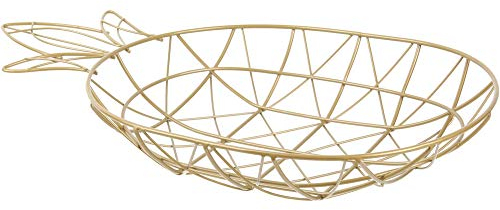 HOME deCO FACTORY - KA2843 - Corbeille Filaire Forme Ananas Dore Gm Art de la Table Service de Table Plateau Et Corbeille