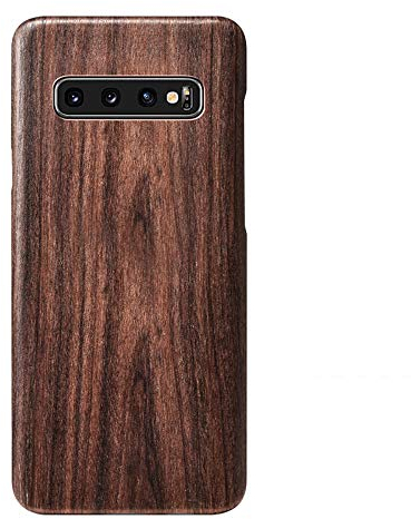 qichenlu Kugelsicher Aramidkern Schwarzes Erlenholz Echtholz Hülle Backcover für S10,Hülle für S10,FSC zert. Naturholz Handyhülle aus Holz Hartschale Ultra Slim Wood Case für Samsung Galaxy S10