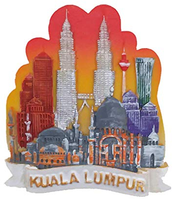 Kuala Lumpur Malaysia 3D Fridge Magnet Travel Souvenir Gift Collection, Home & kitchen Decoration Magnetic Sticker Kuala Lumpur Malaysia