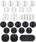 24 Pack Nero Bianco Clip Cavo Durevole U-horizon Cavi e Morsetti Organizzatore e Gestione Scrivania per TV PC Laptop Casa ecc