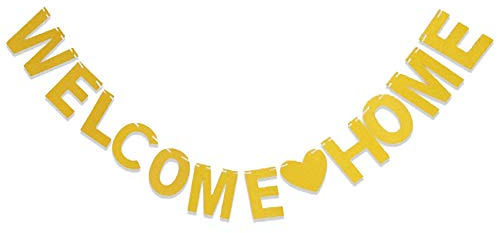 Solo 3 Metros Welcome Home Banner,Dorado Decoración Casa Banner,Nueva Banner de la Casa,Fiesta de la Familia/Familia Decoración/Accesorios Foto