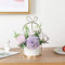 Hobyhoon Künstliche Blumen im Topf, Unechte Deko kunstblumen wie echt Gefälschte Hortensien seidenblumen für Hochzeitsdeko, Tischdeko, Wohnzimmer, Schlafzimmer, Zimmer Deko (Marmortopf - Pink)