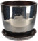 KOTARBAU® Pot de fleurs de jardin Ø 31 cm en céramique émaillée graphite avec bac d'égouttement