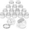 Swpeet 15 Packs 2 oz - 60ML Transparent Glass Jar with Silver Lid Assortment Kit, Round Containers Cosmetic Glass Jars with Lids Travel Jars Cosmetic Containers for Cream, Lotion