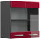 Vicco Meuble de Cuisine Haut vitré R-Line, Rouge Bordeaux Haute Brillance/Anthracite, 60 cm