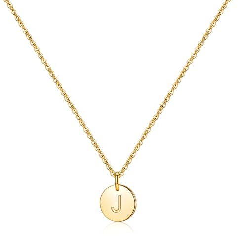TINGN Buchstaben Halskette, 14K Gold Vergoldet J Kette für Damen, Personalisierte Geschenke für Frauen und Mädchen