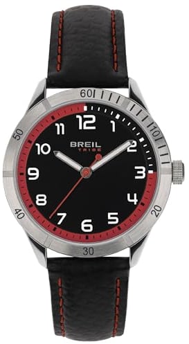Breil Uhr Herren Mate Ziffernblatt SCHWARZ Bewegung NUR Zeit Quartz e GÜRTEL Leather SCHWARZ EW0620