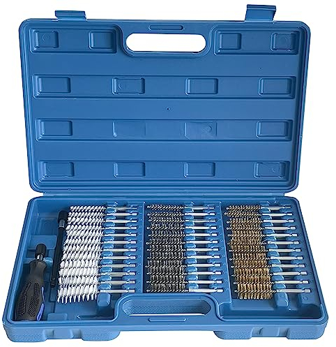 Sutekus Wire Brush Set Bore Cleaning Brush Set with 1/4 Inch Hex Shank Assorted Cleaning Brushes for Power Drill Impact Driver