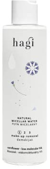 Hagi Natürliches Mizellen-Reinigungswasser, entfernt Hautunreinheiten, schützt vor Feuchtigkeitsverlust, mit Algen, Kornblumen und Betain, beruhigt, erhält das Hydro-Lipid-Gleichgewicht, 200 ml