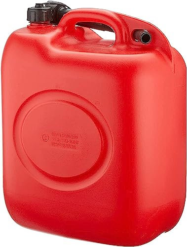 Mondo Viro Bidon de carburant en PVC rouge homologué avec bec fourni - pour diesel, bence et autres (10 Lt)