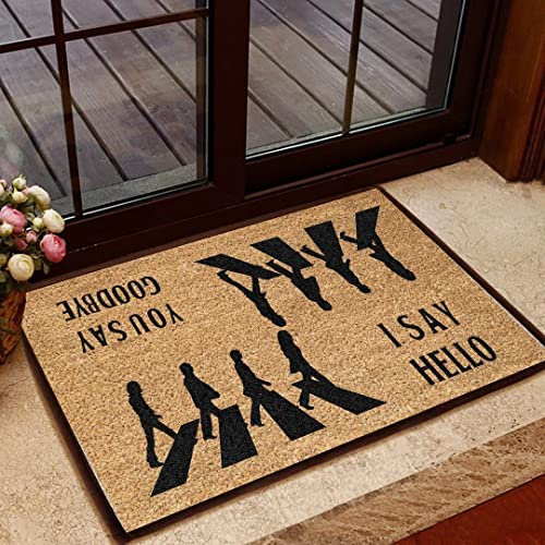 Door Mat Indoor Entrance Porch Welcome Funny Non Slip Rugs Hello Goodbye Menthe Street Doormat Home Decor Home Decor Housewarming Decor 36x24 Inch