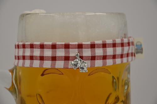 Mirror Vision Bierbandl Maßkrugmarkierer (Dunkelrot) - 1 stück (1er Pack) - Unisex Erwachsene - Festival - Haarband