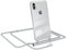EAZY CASE - Handy Chain - kompatibel mit iPhone XS Max, Handykette Tasche transparent, Stoßfeste Soft Silikon TPU, Stylische Kette mit Hülle für Smartphone, Grau/Weiß mit Verschlüssen in Silber