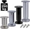 Stahlia Möbelfüße verstellbar (4er SET) 35cm Höhe SCHWARZ MATT Ø 38mm Aluminium Schrankfüsse belastbar bis 250Kg Sofa Füße Möbelbeine Metallfüße Regalfüße