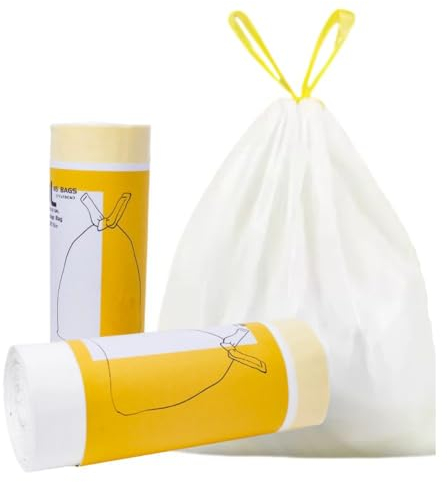QIYIG Bin Liners 10L 12L 15L Bin Bags Drawstring Trash Bags Large Strong Garbage Bags 10-12-15L(150Count)