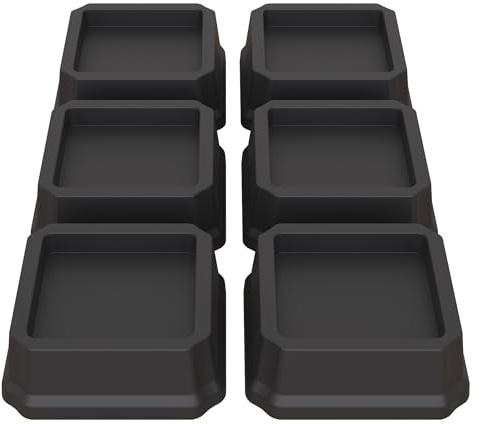Lutown-Teen 6 Stück Möbelerhöhung, 2,5 cm Schwerlast Betterhöhung, Schwarz | Robust und Langlebig, Für Möbelerhöher, Betterhöher, Tischerhöher, Stuhlerhöher, Sofaerhöher, Stapelbar, 680 kg Tragkraft