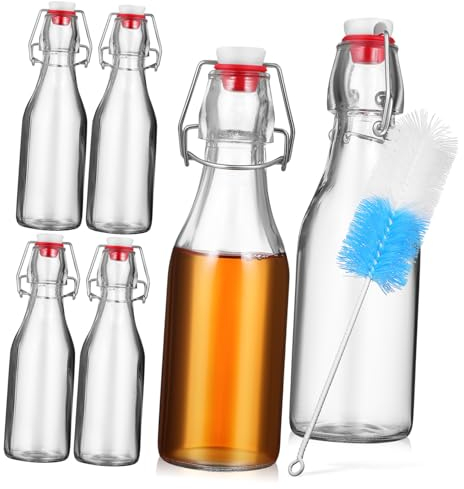 LIFKOME 6 Piezas botella de vidrio petacas de alcohol jugo envase botella de cerveza Vidrio común