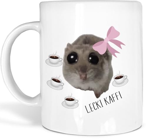 Lustige Tasse Lecki Kaffi berühmter Hamster - Spülmaschinenfest - bringt alle zum Lachen