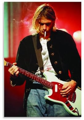 Kurt Cobain Poster, Kunstdekoration, Wandposter, Dekoration, Innenposter, Druck, Dekoration, Bar, Restaurant, Dekoration, Ästhetik, Poster, Wohnzimmer, Poster, 30 x 45 cm, ungerahmter Stil