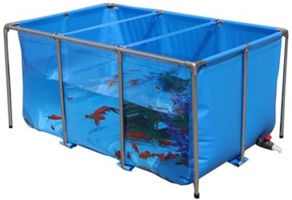 Piscinas Desmontables, Acuario Transparente Tanque De Agua Lona De PVC Piscina Infantil con Soporte De Acero Inoxidable con Salida De Drenaje Fácil De Instalar, Múltiples Dimensiones (Color : Blue+Cl