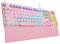 AULA F2088 Typewriter Style Mechanical Gaming Keyboard Blue Switch, with Removable Wrist Rest, Media Control Knob, Rainbow Backlit, Retro Punk Round Keycaps, 108 Keys Wired Computer Keyboard, Pink