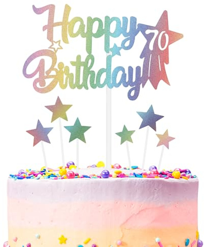 Regenbogen Geburtstagskuchen Dekoration, Nummer 70 Regenbogen Kuchen Topper, jede Feiertag und Party Kuchen Farbe Dekoration, Geburtstagsfeier Dekoration für Jungen und Mädchen