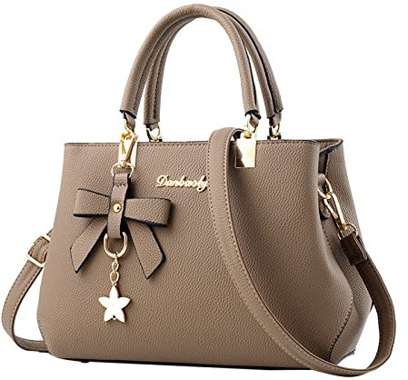 Outdoor Weste Damen Viele Taschen Geldbörse Satchel Schultertasche Tote Ledertasche für Damen Aigner Taschen Damen Groß (Khaki, One Size)