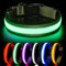 HEELE Hundehalsband Leuchtend, Leuchtend Halsband, Leuchthalsband Type-C Wiederaufladbar, Leuchthalsband Hund Wasserdicht, LED Halsband für Hunde, Hundehalsband mit 3 Beleuchtungsmodi, Grün, L
