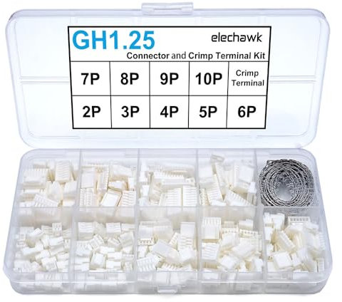 GH1.25-Anschlüsse und Crimp-Anschluss-Kit, kompatibel mit JST GH-Anschlüssen, Stecker 1,25 mm Abstand für Pixhawk Cube 6C 6X Pixhawk4 Drone Flight Controller