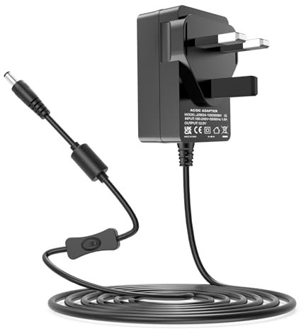 12V AC/DC Adapter 2A Power Supply Compatible with Fenair/Leishe/Hasipu/COOLJEEN/FENNIO Vanity Mirror Power Cord for Hansong DC117-15 DC11715 Hollywood Bedroom Light Up Vanity Makeup Mirror Light Bulbs