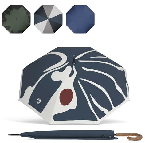 Sapor Design Regenschirm Stockschirm sturmfest Auf-Automatik windsicher | XXL groß & stabil für 2 Personen Damen & Herren | Golfschirm Reise – 113 cm Ø elegant | SAPOR DISTINCT