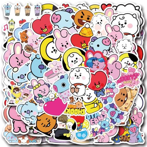 BTS Graffiti Aufkleber,Doyomtoy 105 Stück Aufkleber Wasserfeste Aufkleber Geburtstag DIY für Jungen Mädchen Gitarren Gepäck Auto Laptop Phone Aufkleber