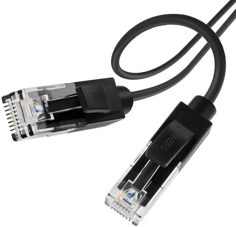 Thzzhnno Cable Ethernet de Silicona 3M, Cable de Red de 10Gbps Cat.6a, Cable LAN RJ45 para juegos, PC, TV, Tablet, Labtop, Router (Negro)