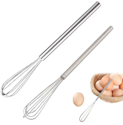 Schneebesen Edelstahl,Mini Schneebesen Klein,Robuster Rührbesen mit Stabilen Drähten für Teig Rühren,Mischen Schlagen,Aufschäumen und Butter Rühren,Vermischen,Aufschlagen für Küche Professioneller
