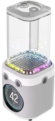 CORSAIR iCUE LINK XD6 RGB ELITE Unidad de Bomba/Depósito LCD – Bomba FlowDrive Max, Pantalla LCD IPS de 480x480, Sensor de Temperatura Integrado, 22 LED RGB Direccionables – Blanco