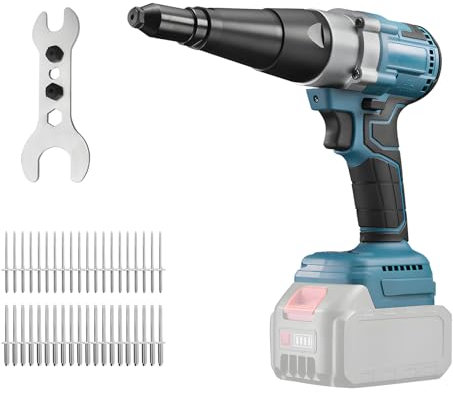 TALOEYH - Alicates de remachado de batería compatibles con batería Ma-Kita de 18 V -21 V (sin batería), pistola de remache inalámbrica, pistola de remache sin escobillas para remaches de 1/8 pulgadas