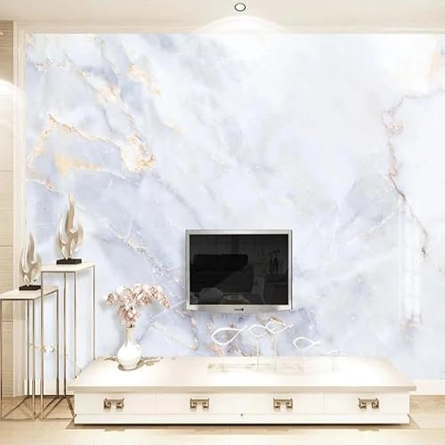 Marbre Blanc Simple Papier Peint 3D Intissé Tapisserie Bureau Salon Canapé Chambre Fond Décoration Murale-430cm×300cm