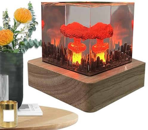 Nukleare Sprenglampe - 3D Atomic Atmosphäre Lamp, Harz Pilz Wolke 3D Nachtlicht | Atomic Model Atmosphäre Lamp, Nuclear Pilz Wolke Form Wiederaufladbares Nachtlicht