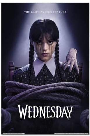 Grupo Erik Wednesday Addams Staffel 2 Poster Kunstdruck | Poster Deko Wohnzimmer oder Deko Schlafzimmer - Deko Zimmer - Größe 61 x 91 - Offizieller Netflix Wednesday Fanartikel