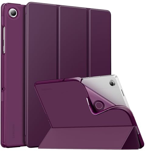 MoKo Funda para Samsung Galaxy Tab A11+ Plus 2025 11, Morado Oscuro | for Galaxy Tab A11+ Plus 2025 11 Trasera Capa Trifold Delgada TPU Suave Activación/Suspensión Translúcida con Soporte