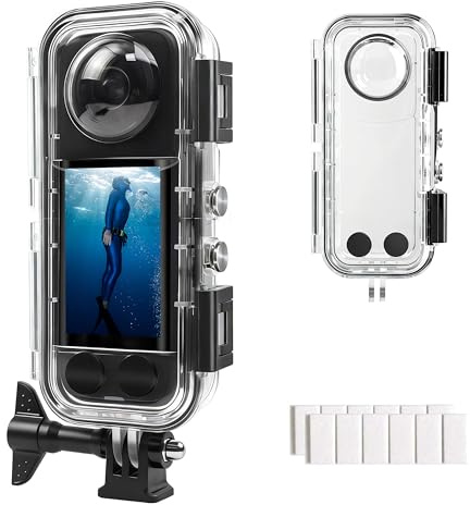 FitStill Custodia impermeabile per Insta 360 X5 impermeabile 40M HD Optical Glass Lens X5 custodia subacquea protezione completa compressione X5 accessori X5