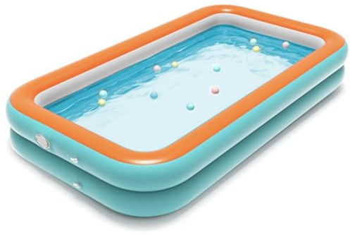 Aufblasbarer Pool,Aufblasbares Planschbecken,Planschbecken,Schwimmbecken,Aufblasbare Pool,Swimmingpool,Tragbare Badewanne,2 Rollen 120 x 90 cm Höhe 34 cm