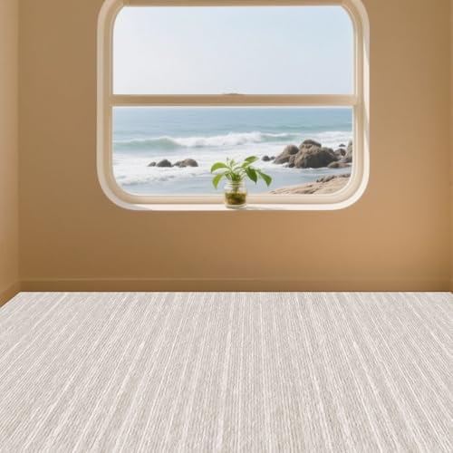 XUEHMIN Filzteppich Teppichboden 200 x 960 cm Rutschhemmende, Stuhlrollenfest Wohnzimmer Teppiche Funktional Und Leicht zu Verlegen für Wohnzimmer Deko, Schlafzimmer, Kinderzimmer, cremefarben