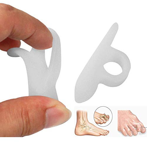 PEDIMEND™ Silicone Gel Hammer Toe Straightener - Toe Separators for Overlapping Toes - Stretches & Aligns Toes - Perfect for Hammer Toes/Crooked Toes/Claw Toe - Unisex - Foot Care (White - 5PAIR)