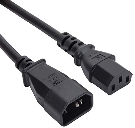 Computer Spares 0.5m IEC Power Extension Cable IEC Kettle Male to Female UPS Lead C13 - C14 Mains 240V