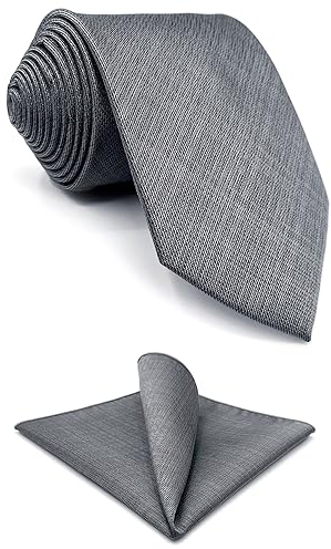 Shlax&Wing Einfarbig Color Grau Herren Mehrfarbigs Krawatte Geschäftsanzug Geschäftsanzug Classic