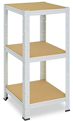 shelfplaza® 90x40x40cm HOME Schwerlastregal weiß/Metallregal mit 3 Böden/Kellerregal Metall, Garagenregal, Werkstattregal oder Regal Lagerregal/Steckregal Metall mit 175kg Tragkraft
